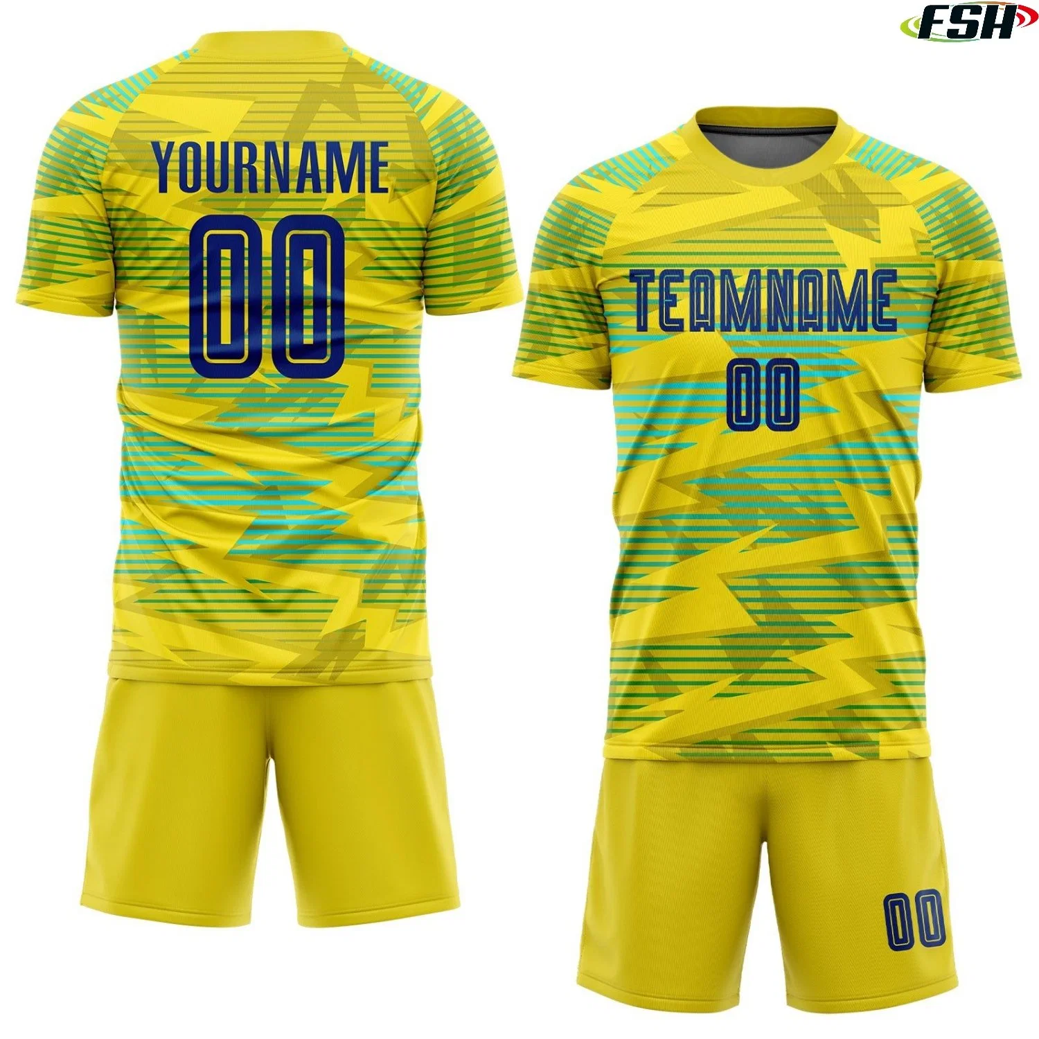 Club Team Latest Designs Youth Sublimated Green Soccer Uniform Set Football Jersey