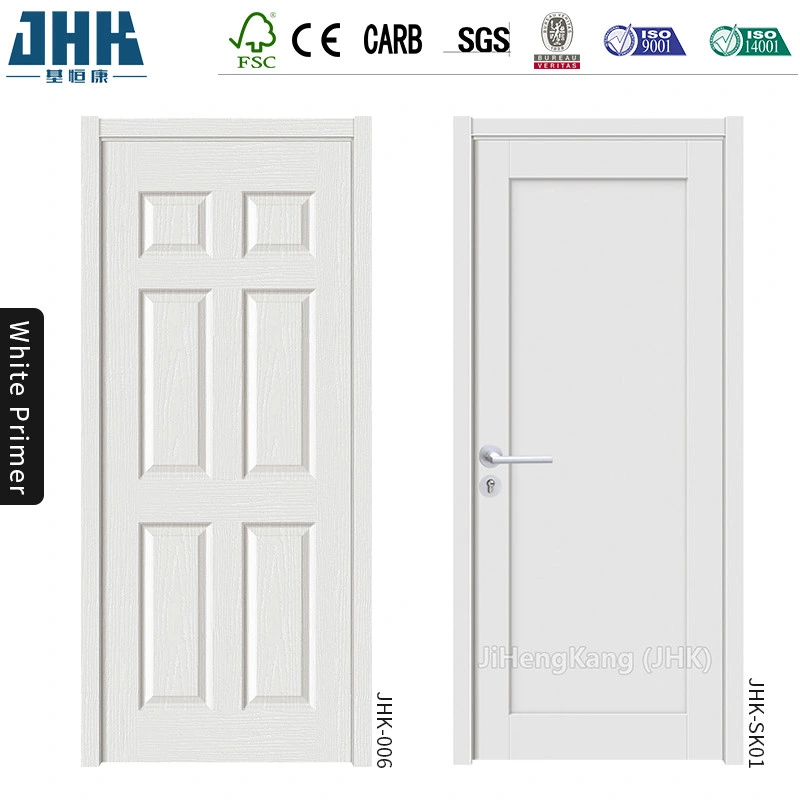 Fabricante de puertas de madera MDF/HDF blancas para exteriores e interiores Jhk