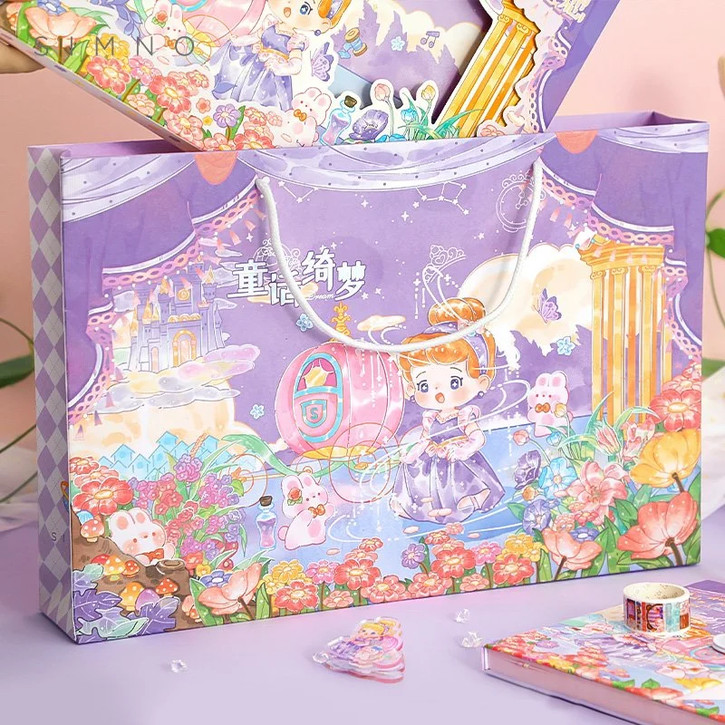 Fairy Tales Style Kids Notebook Set Girl&prime; S Notebook Gift Box Set