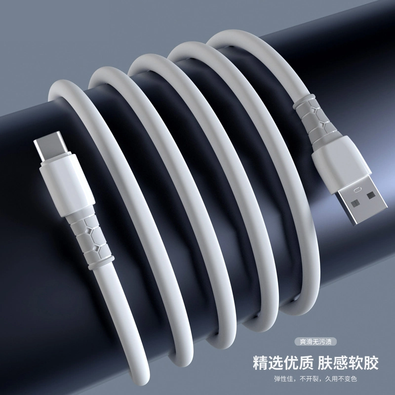 Od5.0 Extra Thick Fast Charging Cable, New 2 in 1 Liquid Silicone Data Cable Type C Charger Cable