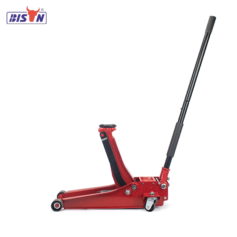 Bison China Supplier Easy Operation Power Hydraulic Floor Jack 3 Ton with Pressure Gauge