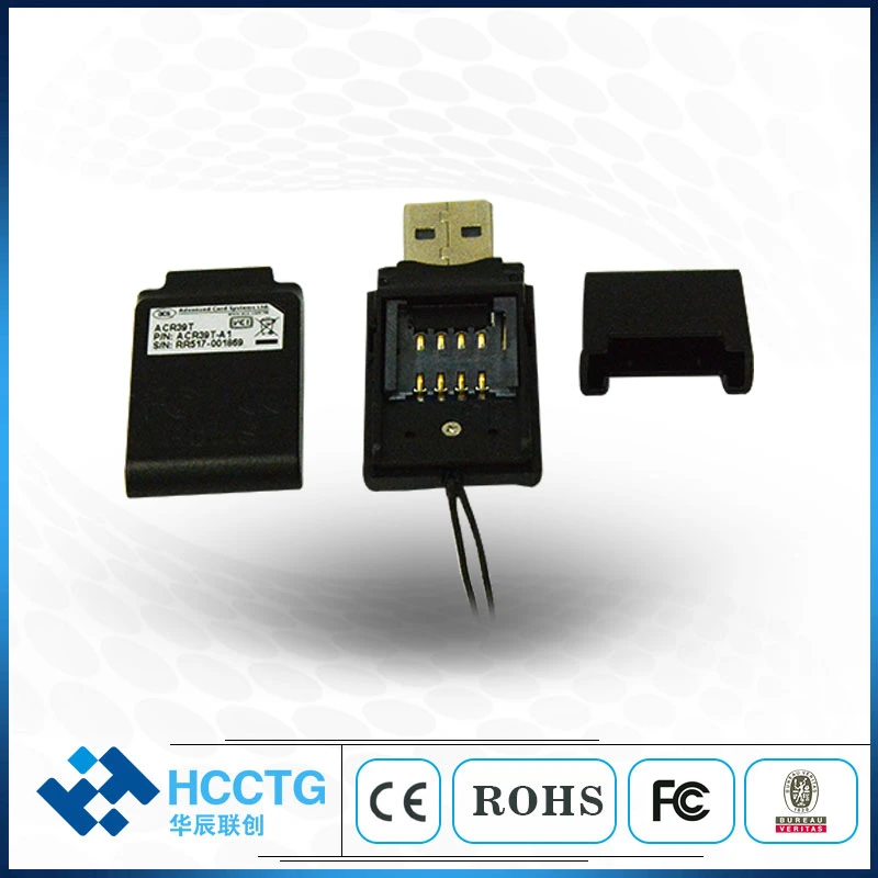 Support de lecteur de carte à puce USB ISO 7816 de type a EMV Divers systèmes d'exploitation (ACR39T-A1)