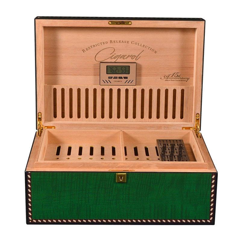 Humidor Cigar Italy Design Cigar Cases Classic Black Green Cigar Box