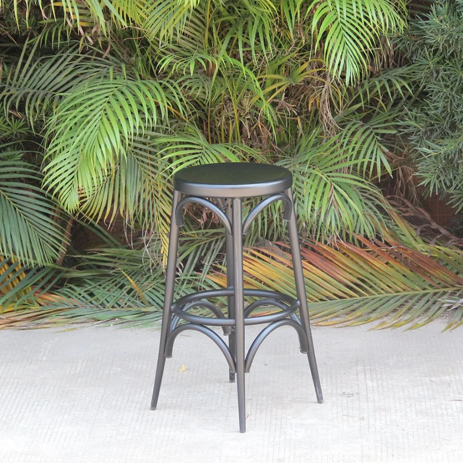 Revêtement en poudre de meubles de jardin en aluminium Set Set de table à barre ronde chaise de salle à manger en plein air