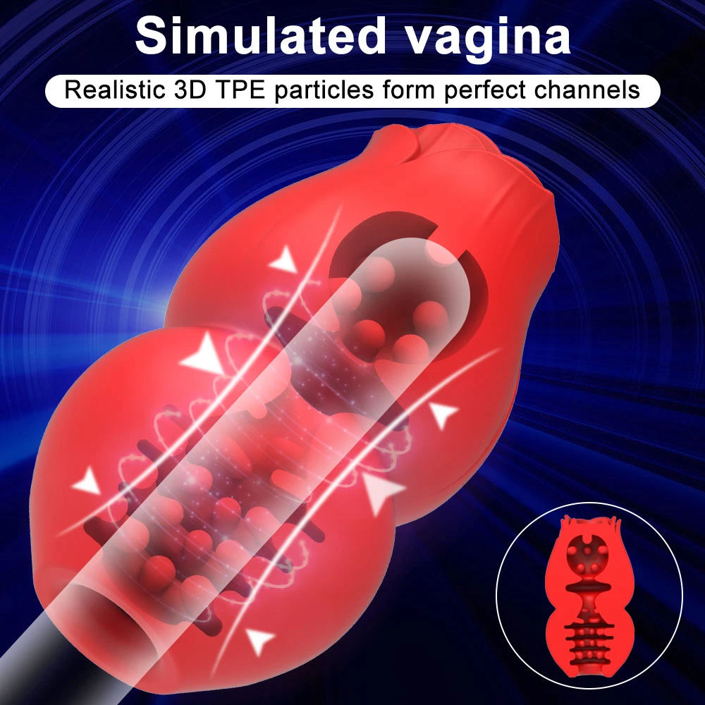 Rose Masturbation Cup Heating Sexy Mold Male Masturbation Clip Suction Penis Trainer Adult Sex Product Wholesale/Supplier