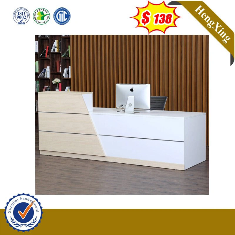 Modern White Reception Counter Wooden Service Desk Front Table