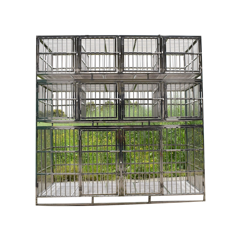 2023 Wire Dog Cages Metal Dog House with Divider Pet Carrier