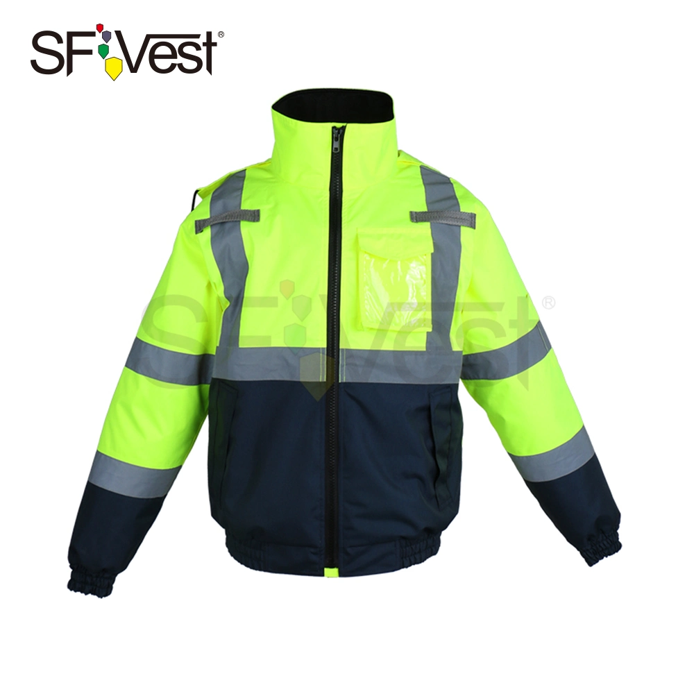 Veste de sécurité hiver chaud Hi Viz Vêtements de travail réfléchissant léger