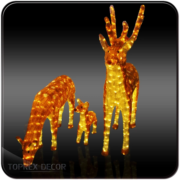 Toprex Decor Outdoor Customizable Reindeer Decorations Figures Lighted Animal Wooden Night Light Acrylic LED 3D Illusion Anime