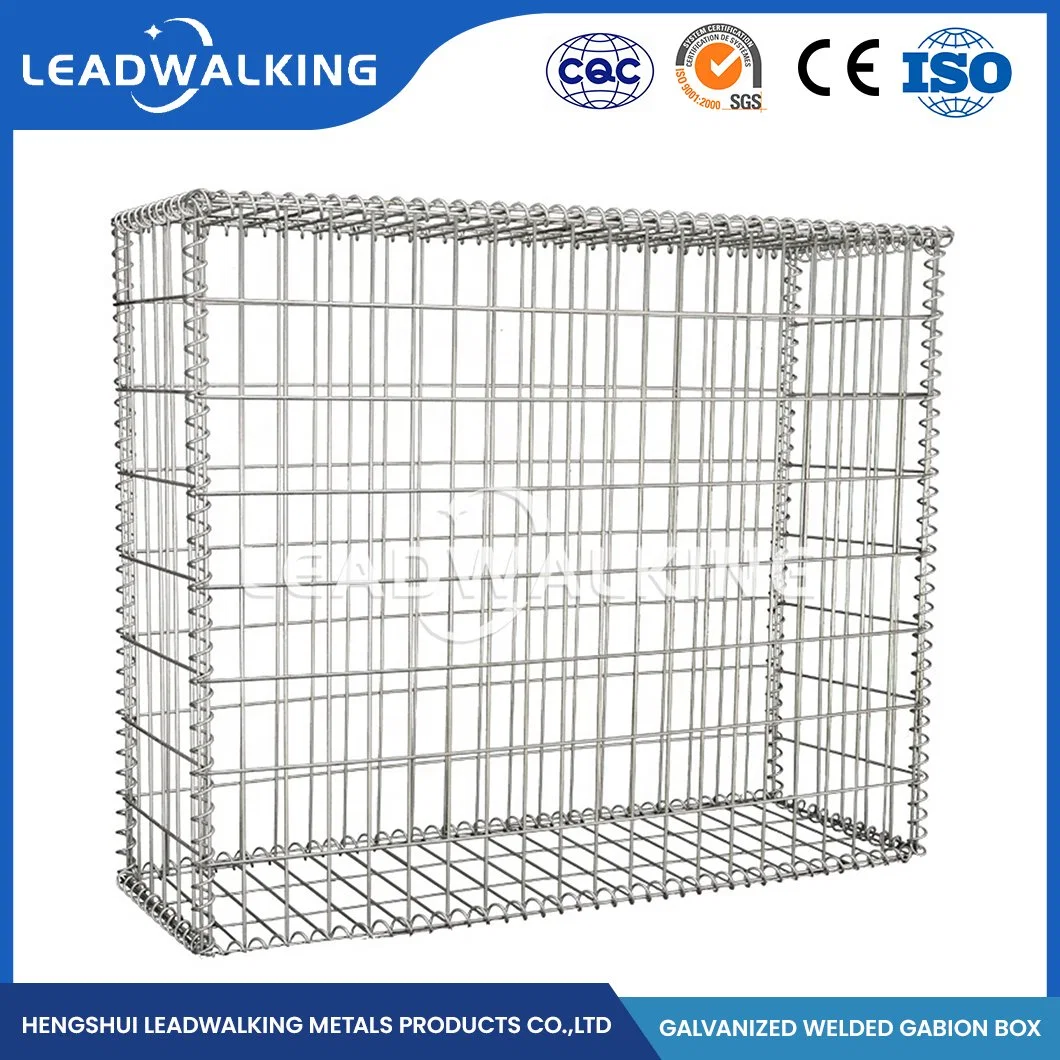 Leadwalking 100x150mm Gabion proveedor jaulas de malla Galvanizada anticorrosión de malla de alambre soldado Gabion China 150*20*20 Tamaño soldado Gabion Cesta piedra