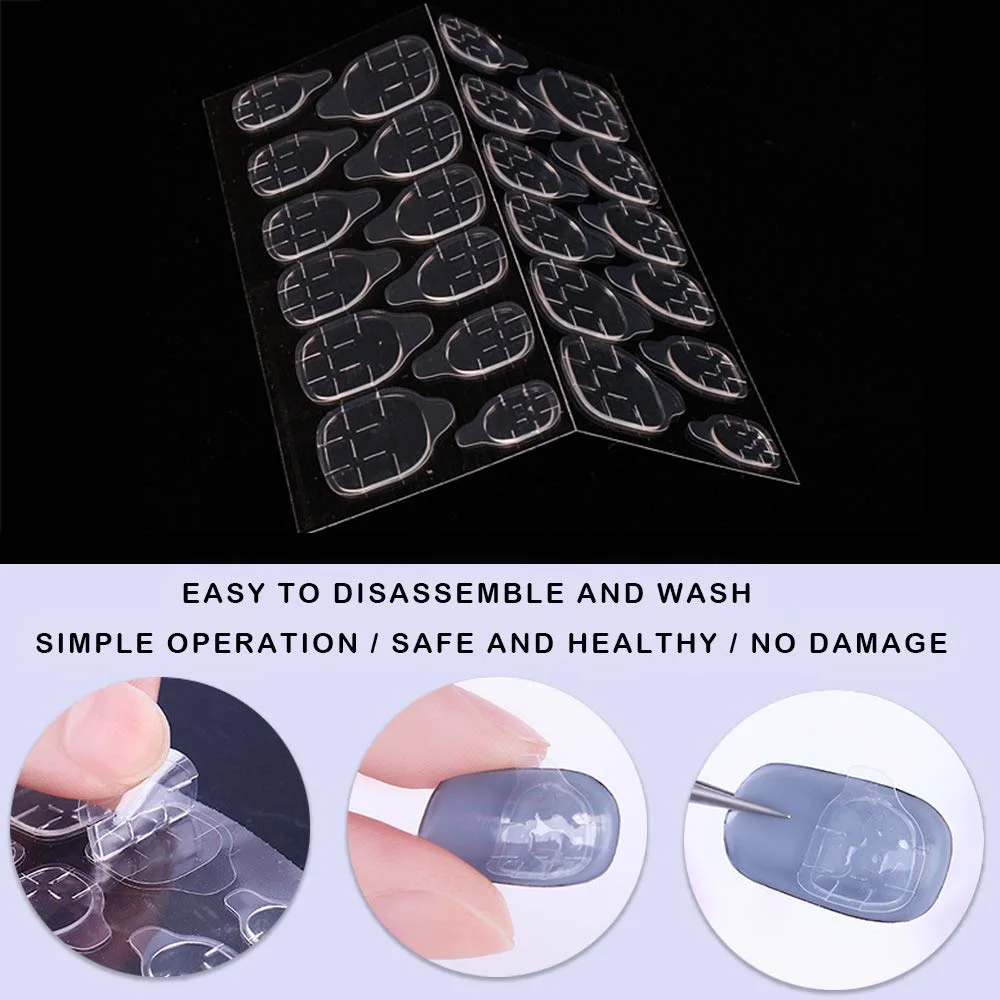 Double Sided Glue Nail Sticker Adhesive Tabs Waterproof Breathable Fake Nail Glue Stickers Jelly False Nails Tips