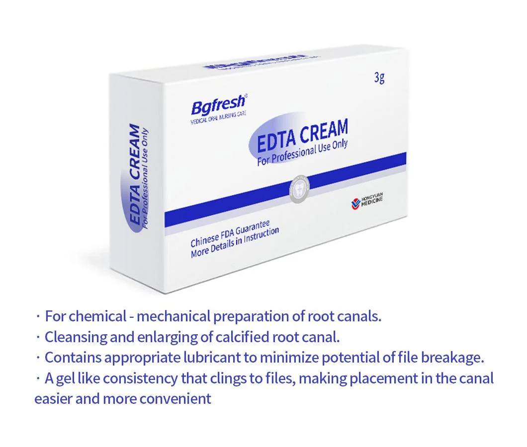 Medical Supply Dental Consumable Material Dental Root Canal Enlargement and Lubricant Cream with EDTA as Antibacterial Preparation Before Root Canal Treatment W