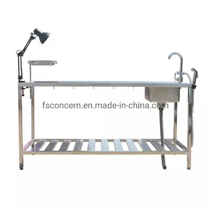 Veterinary Operating Dissection Table Steel Embalming Veterinary Animal Autopsy Table Manufacturer