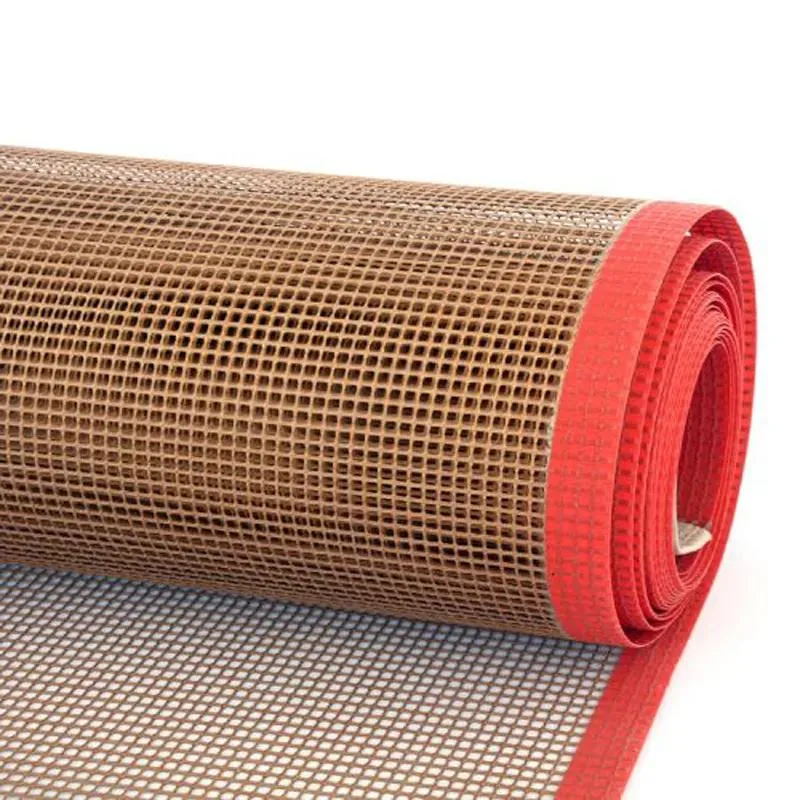 PTFE Coated Fiber Glass Conveyor Belt Brown Black Color