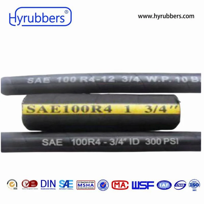 High Pressure Oil Resistant Flexible Industrial Rubber Hose SAE 100 R4