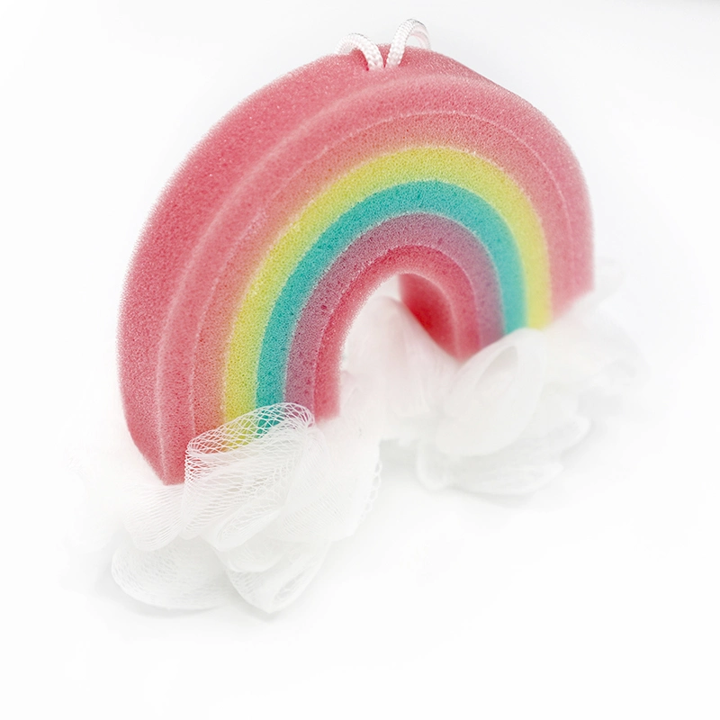 Rainbow Shaped Cartoon Cute Fancy Soft Body Bath Shower SPA Cleaning Sponge