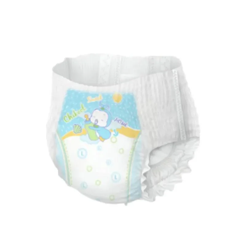 China Hot Sale Premium Dual Core Disposable Baby Pants with Elastic Waistband