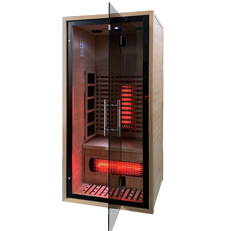 Luxury Solid Wood Family 1 Person Dry Steam Infrared Sauna Room