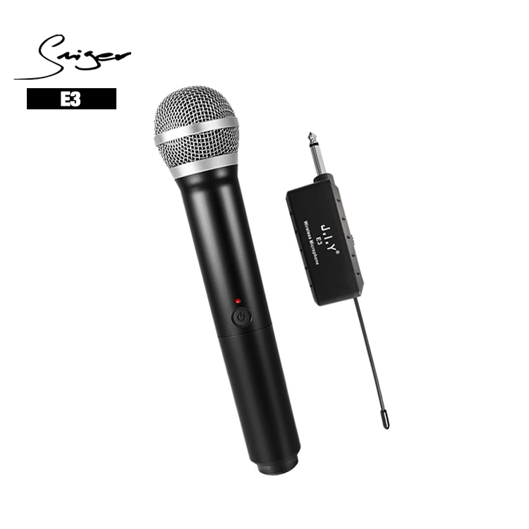 Smiger E3 Microphone sans fil universel portable microphone portable sans fil rechargeable avec récepteur