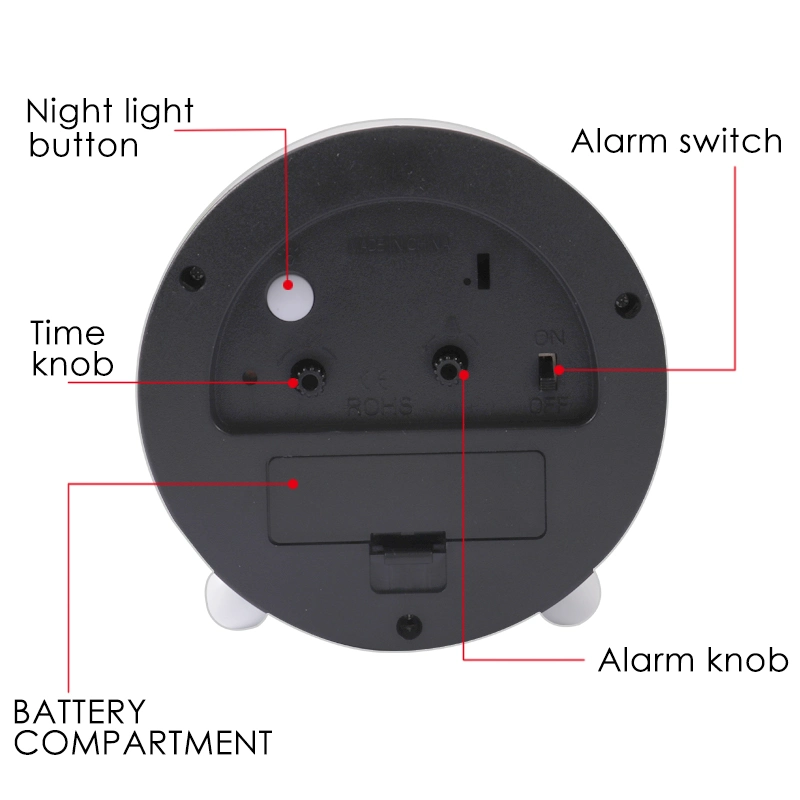 Foska Metal Color Silent Education Alarm Clock with Light