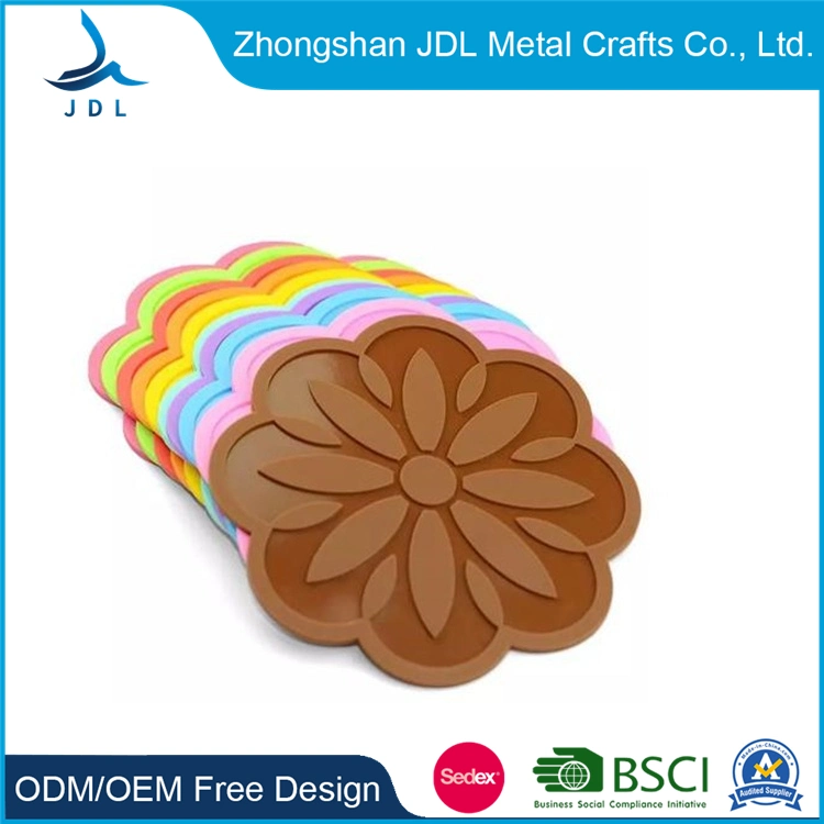 Wholesale/Supplier Round Key Chain Plastic and Book Ends Soft Silicone Cup Tablemat for Drink PVC Rubber Coaster Kitchen Items