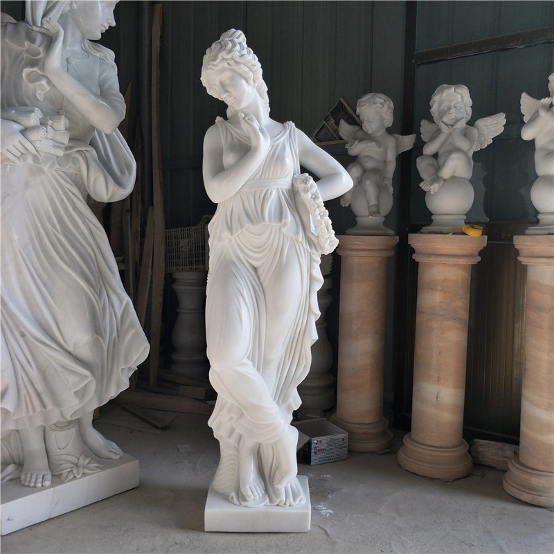 Garden Marble Carvings Four Season Stone Figure Sculpture with 15% off