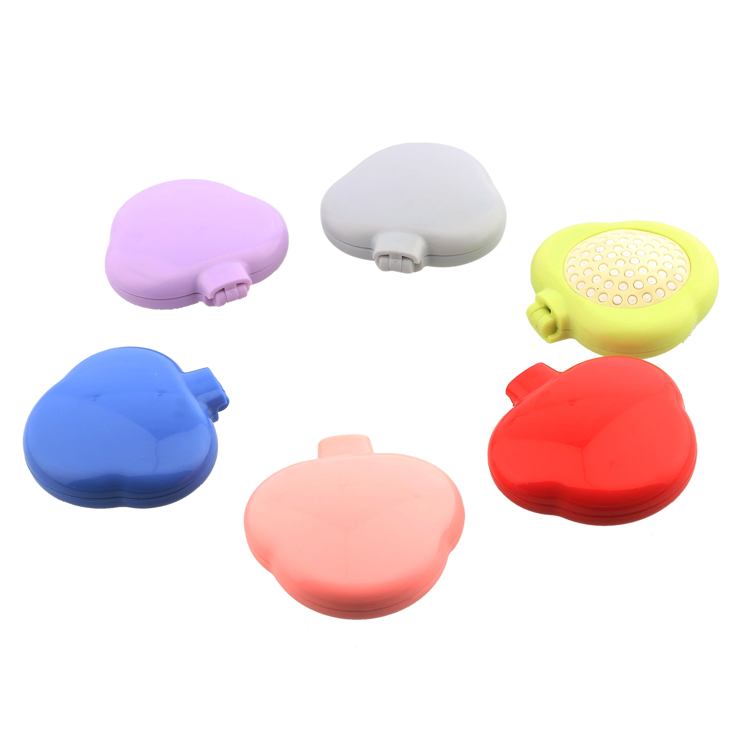 OEM Multi-Color Mirror Portable Two-in-One Comb Mirror Heart Shape Foldable Mirror and Hair Brush for Travel for Kids