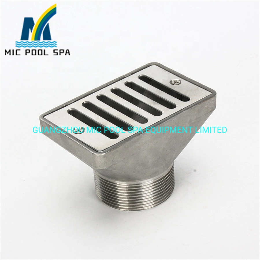 China Manufacturer Swimming Pool Concealed Floor Inlet Drain Pool Drainer Stainless Steel Gutter Main Drain