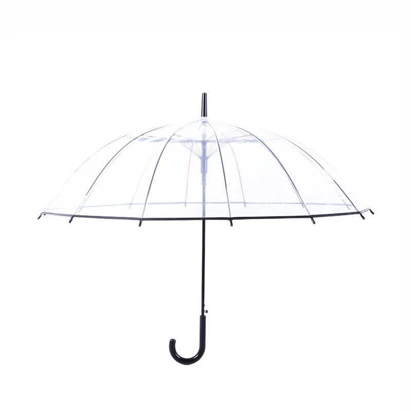 Women&prime; S Promotion Logo Customized Eco-Friendly Straight Manual Open Poe Clear Transparent Wholesale Cheap Umbrellas