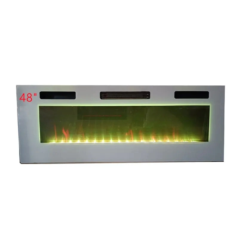 Smart Remote Control Electric Fireplace Heater with 50" LED Simulated Flame and Touch Screen