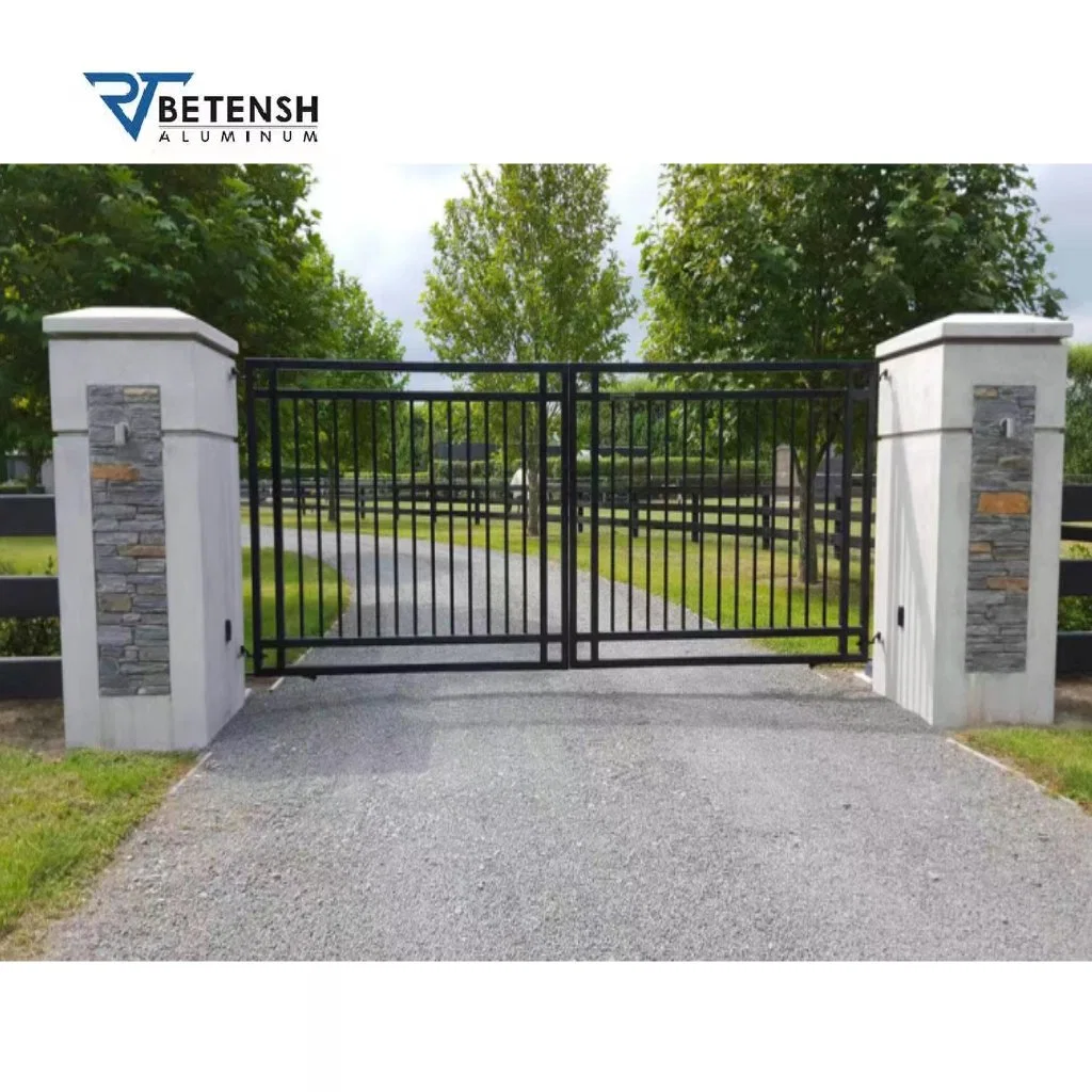 Top 1 Factory Wholesale/Supplier High quality/High cost performance No Pollution Powder Coated Metal Aluminum Auto Slat Driveway Gate