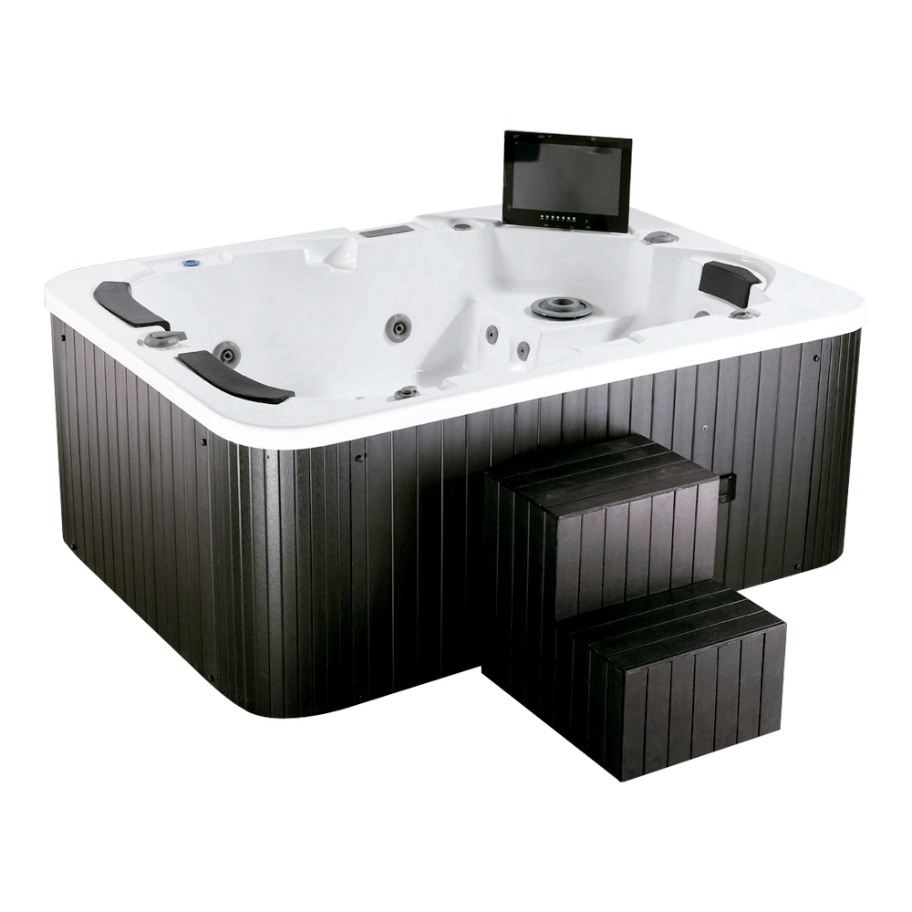 Acryl Außen Hot SPA Tubs Black Massage Badewanne