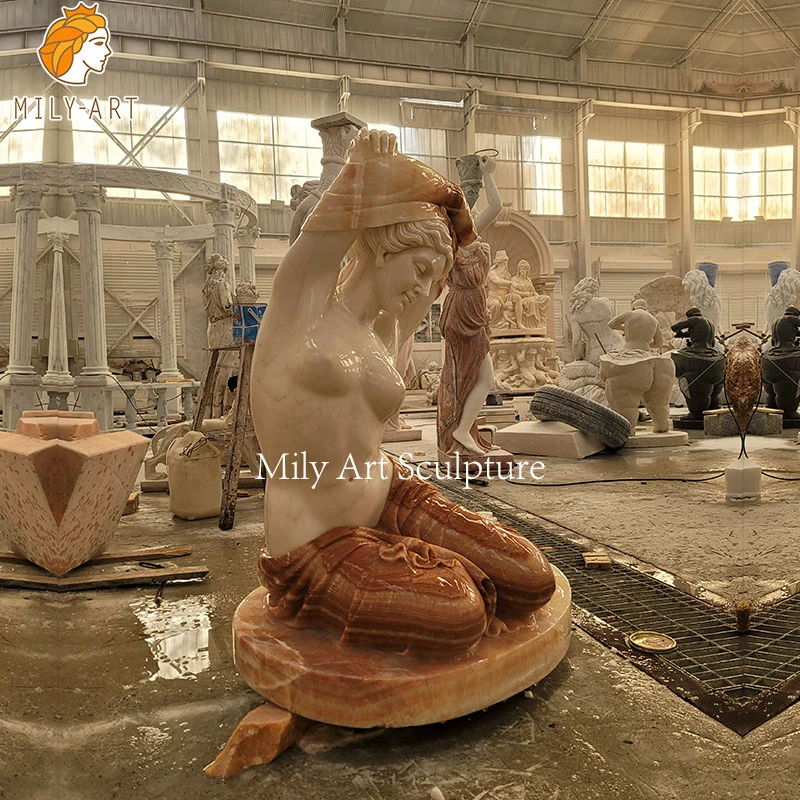 Life Size Decoration Marble Figure Sexy Woman Sculpture