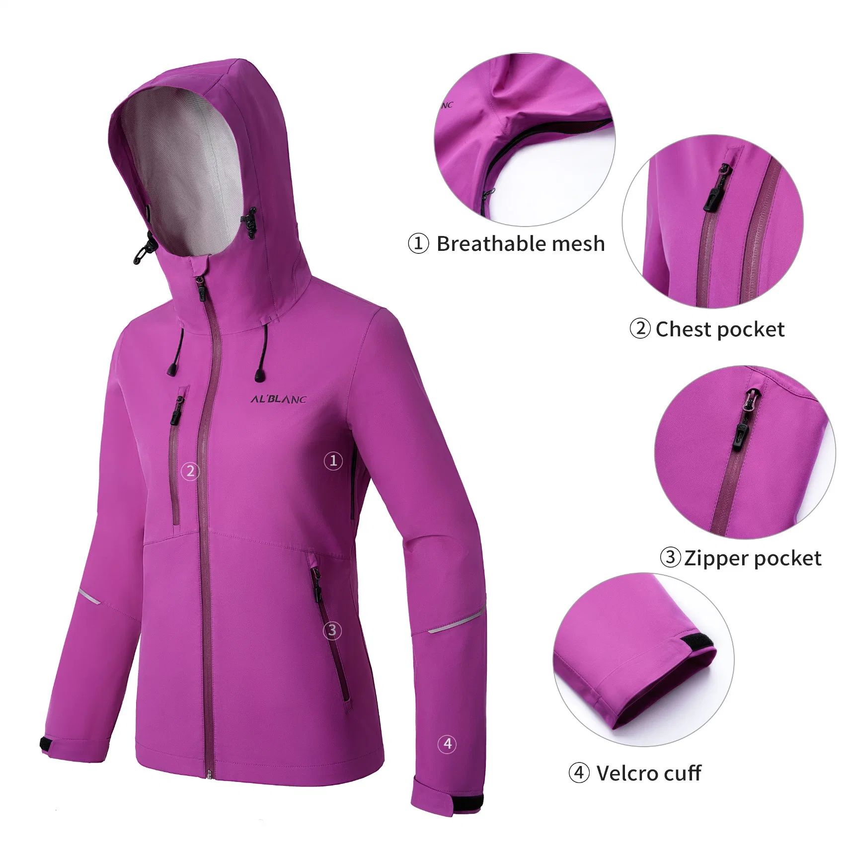 Ropa de exterior a medida de fábrica impermeable Breaker ropa ligera Invierno Chaqueta abrigo