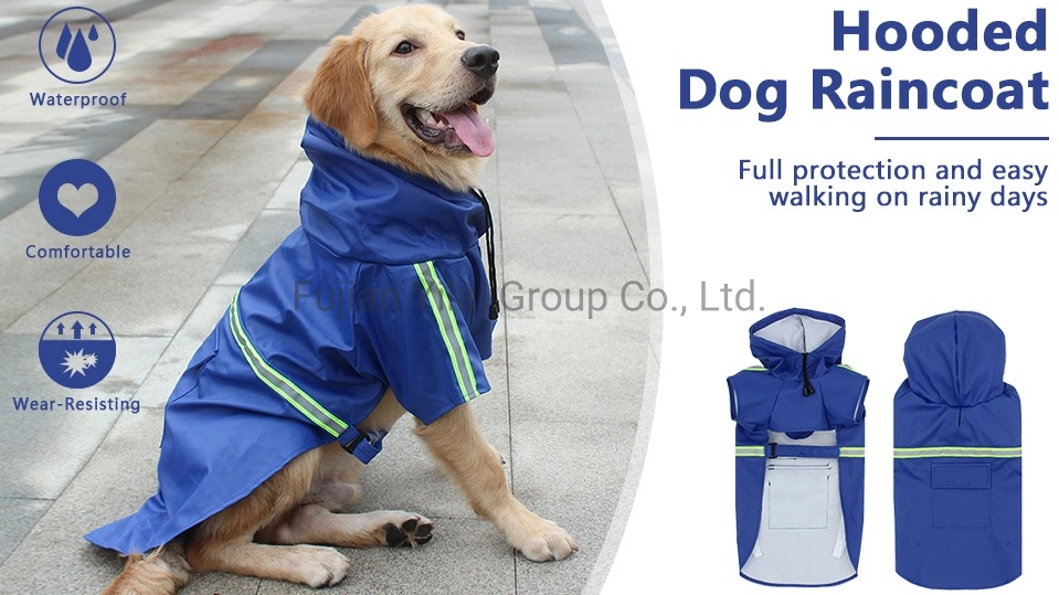 Designer Waterproof Dog Outdoor Clothes Pet Outdoor Supplies Hooded Dog Raincoat