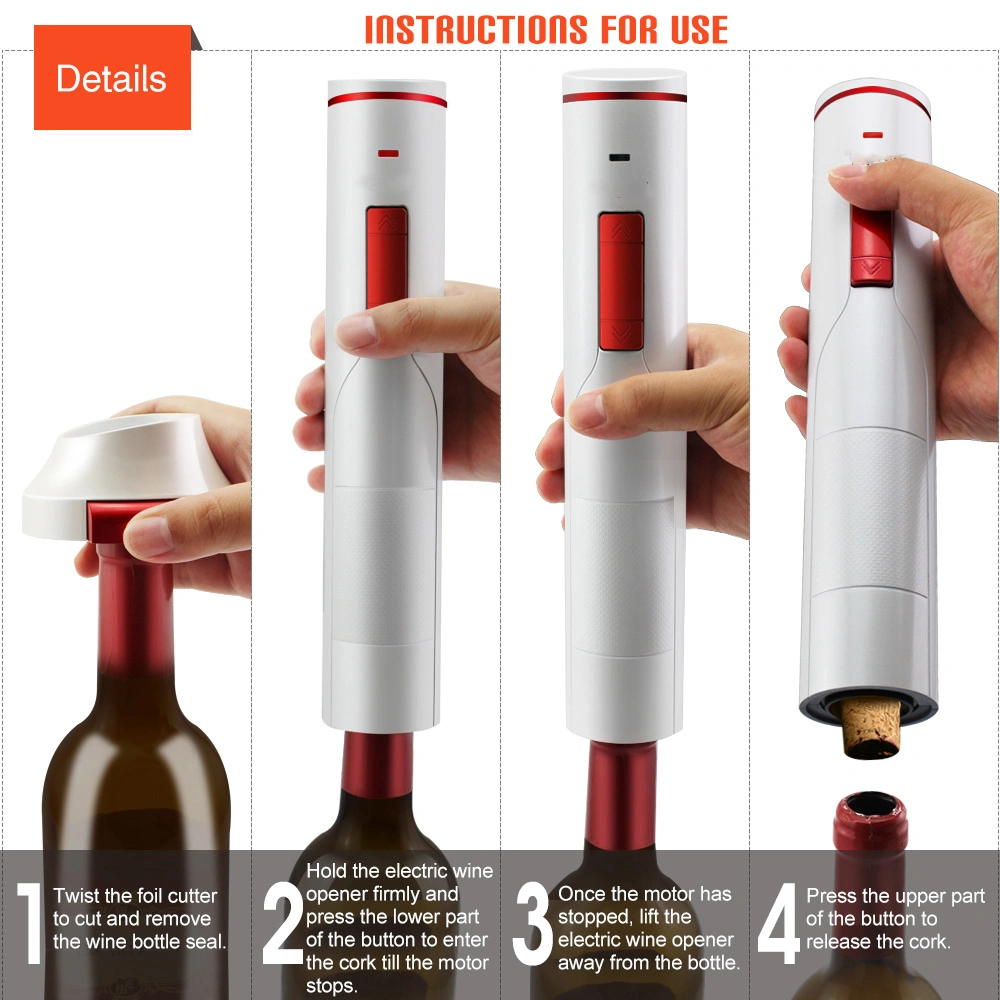 Luxury Custom Rechargeable Electric Corkscrew Set Gift Personalized Automatic Wine Bottle Opener
