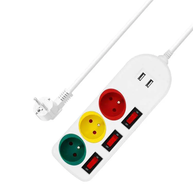 Original Factory Mayorista/Proveedors toma francesa 5 tomas Power Strip con Interruptores individuales