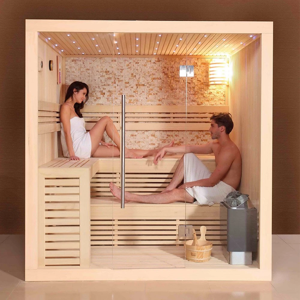 Para Casal Ayous pessoais de madeira sólida limpeza a vapor Sauna