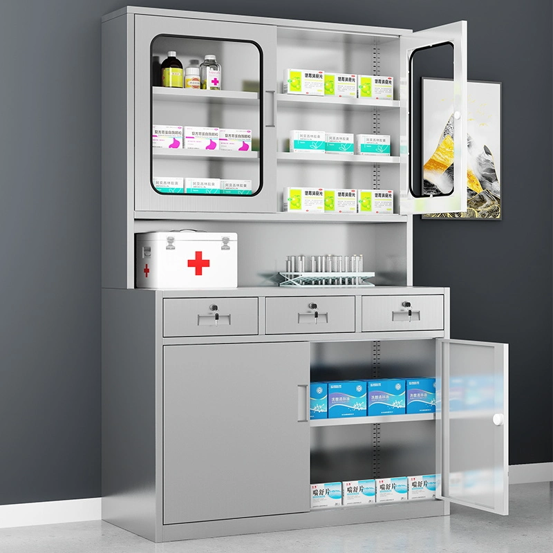 L'équipement médical Cabinet Armoire en acier inoxydable de meubles meubles de l'Hôpital clinique Armoire de stockage d'instrument