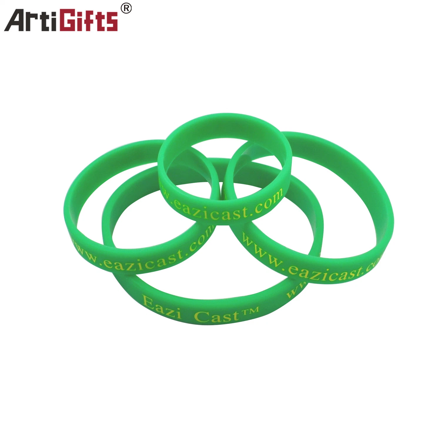 Customized Rubber Fashion Watch Style Debossed Imprint Silicone Wristband