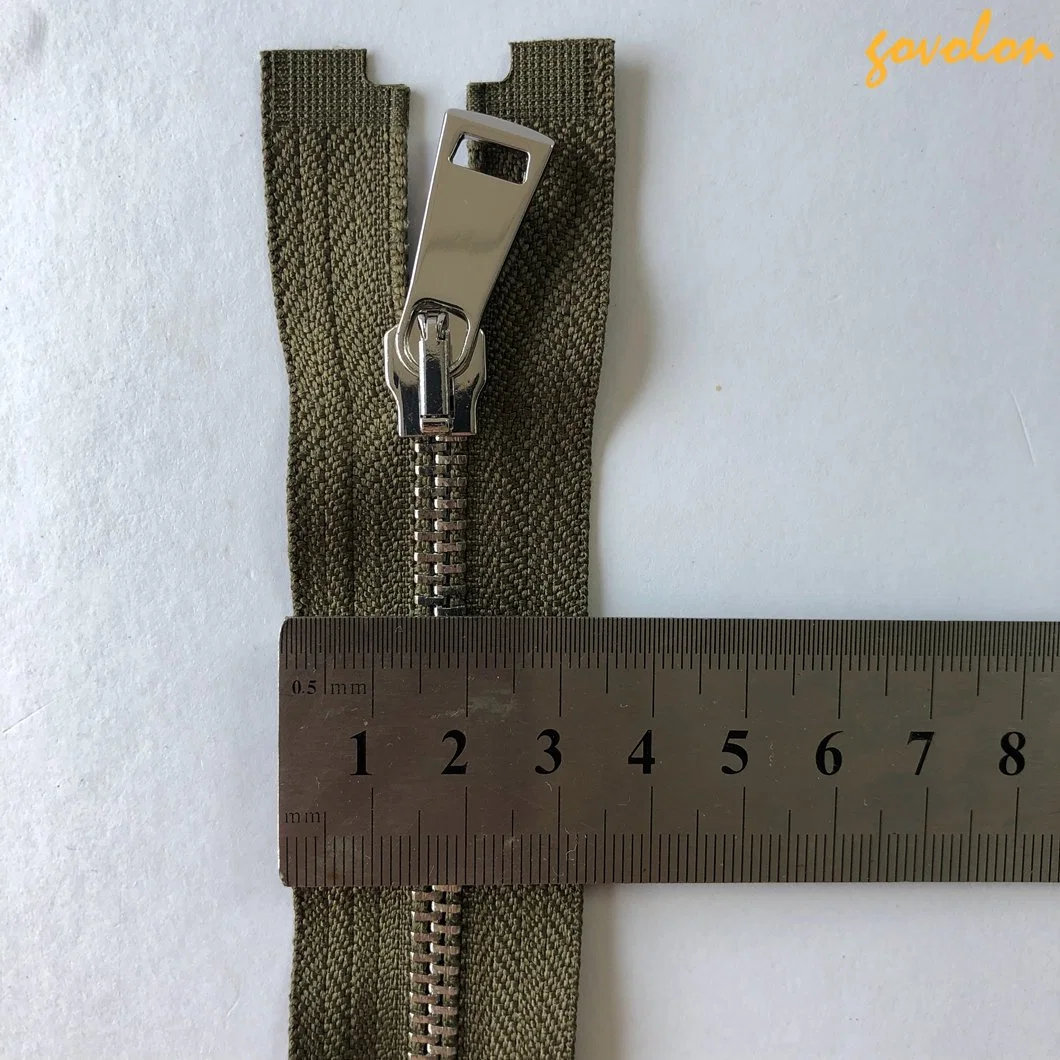 A mais recente Zipper de 50 cm com ponta aberta com dentes de metal e fita de poliéster