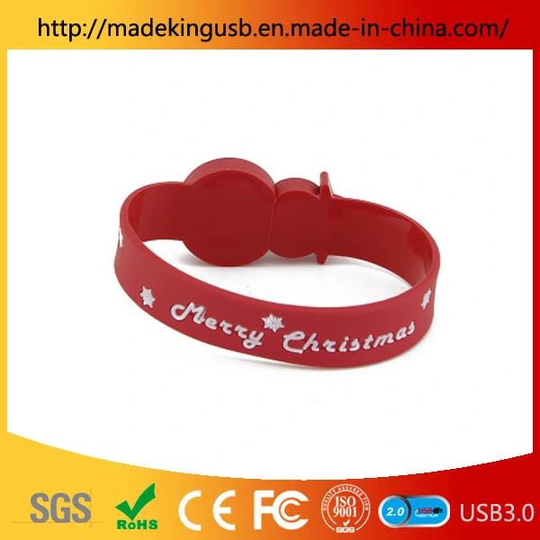 Creative Snowman Wrist Belt USB Flash Drive/ Christmas Gift PVC Bracelet Bracelet USB Stick Factory Wholesale/Supplier Direct Sale