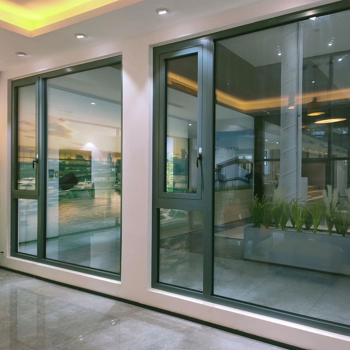 Exterior Thermal Break Balcony Double Glazed Metal Commercial Aluminium Bifolding Glass Windows