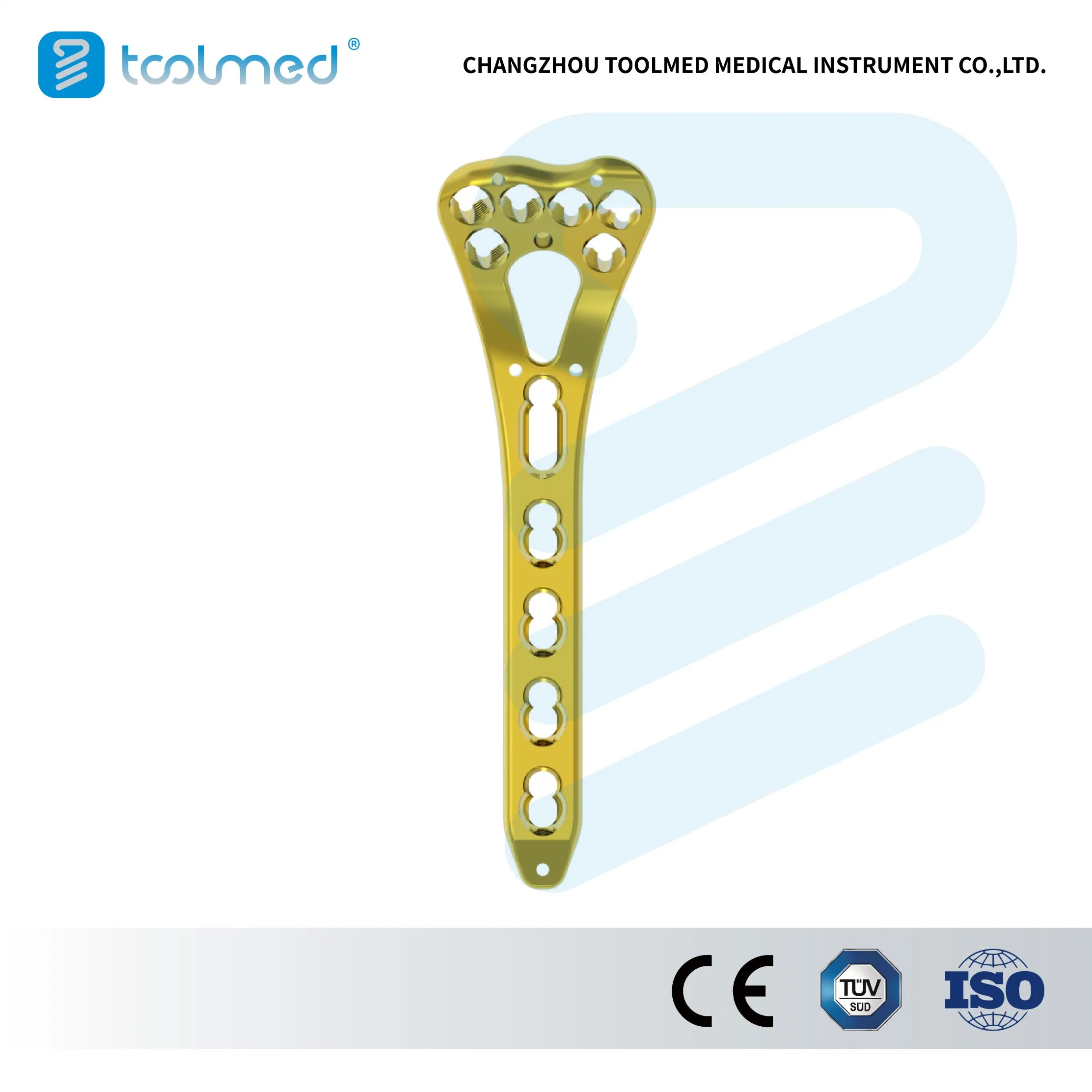 Multiax Variable Angle Two-Column Volar Distal Radius Locking Compression Bone Plate, Va LCP System, Titanium Orthopedic Surgical Implant for Trauma Surgery