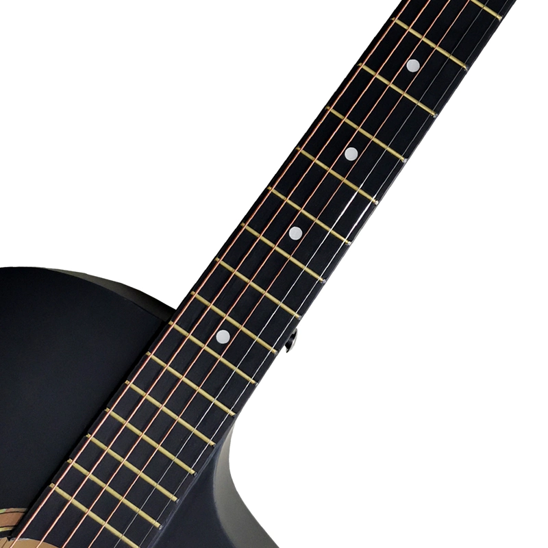 Aiersi fábrica de la marca de pequeño tamaño, color negro nueva cadena de acero de Basswood Guitarra acústica