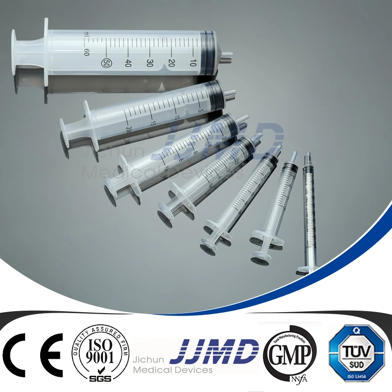 3-Parts Luer Slip Disposable Medical Plastic Syringe Concentric