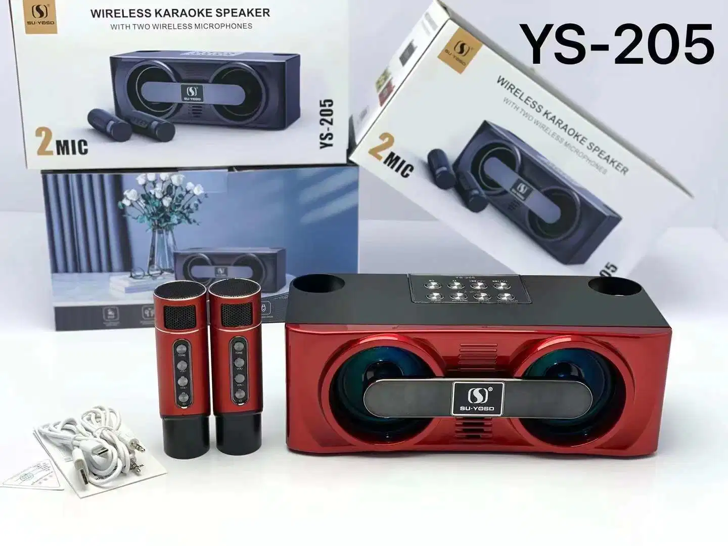 Su-Yoso YS205 Altavoz con Micphone Wireless Karaoke Party altavoz Bluetooth Vintage