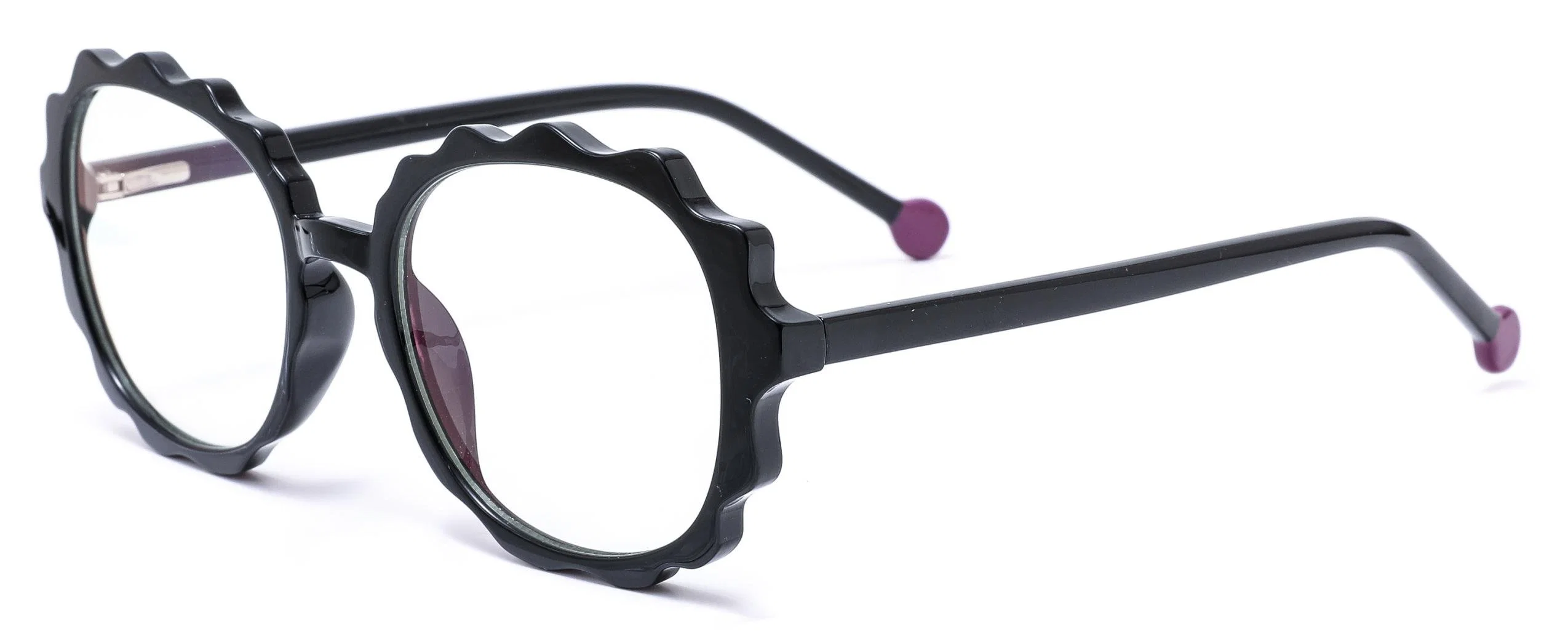 Unique Cute Design with Solid Candy Color PC Tips Round Gear Tooth Shape Frame Tr90 Stock Girl Optical Frames