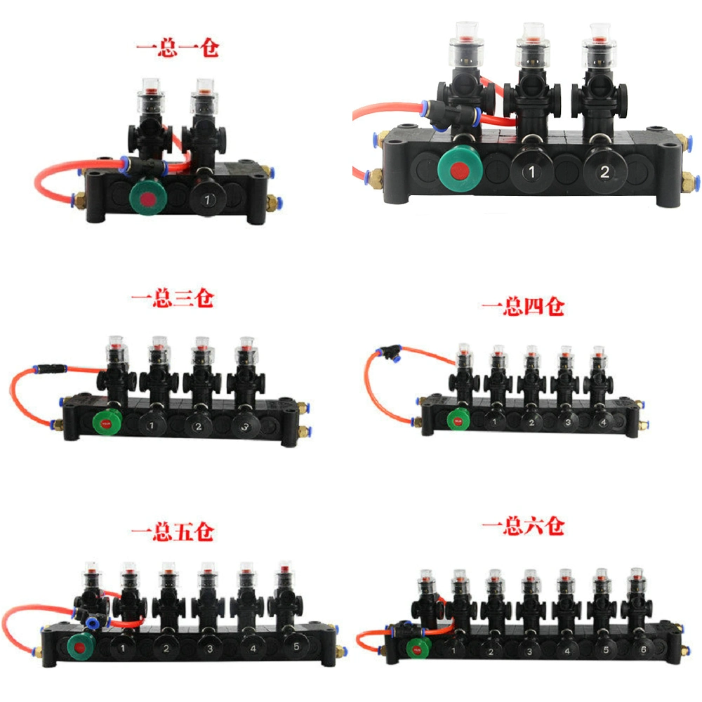 Pneumatischer Schalterblock aus PVC für Tankwagen mit 3 Fächern (Pneumatischer Kunststoff-Steuerblock)