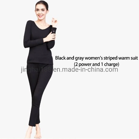 7.4V Intelligent Electric Heating Suit Warm Tights Striped Warm Clothing Suit 3350mAh Battery